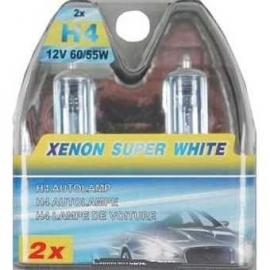 autolampen set H4 60/55w xenon  super white.