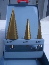 3-delige hss titanium stappenboren set