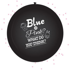 XL ballon gender reveal bleu blauw