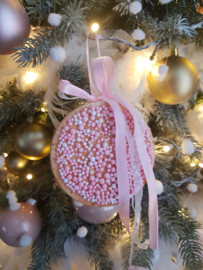 Roze Hanger beschuit met muisjes mini