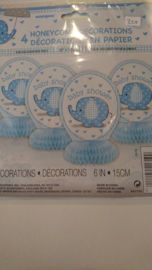 Tafeldecoraties baby shower bleu