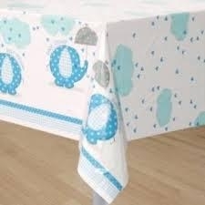 tafelkleed baby shower bleu