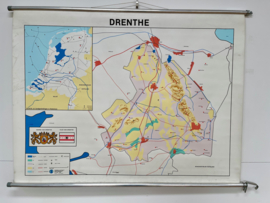 Vintage schoolkaart Drenthe