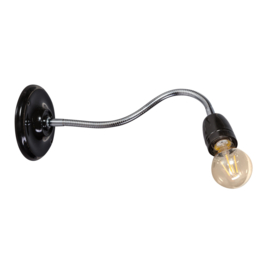 Wand/plafondlamp flex porselein zwart