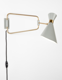 Wandlamp Mid Century draaibaar grijs