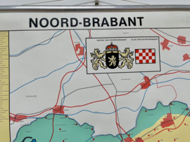Vintage schoolkaart Noord-Brabant