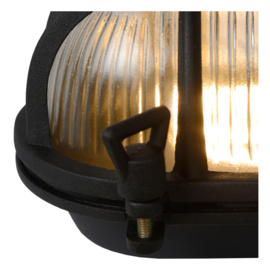 Wandlamp/plafondlamp zwart waterdicht