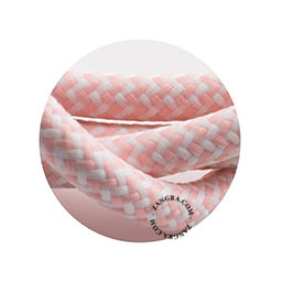 Textielsnoer babyroze-wit zebra