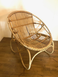 Vintage rotan fauteuil