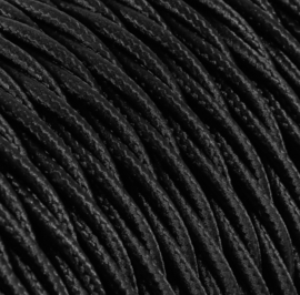 Textielsnoer gedraaid zwart 3 polig