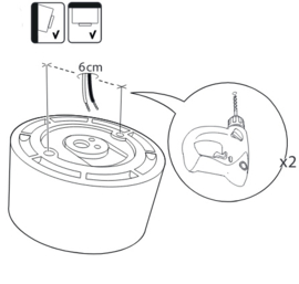 Schroefbol houder maat M porselein wit waterdicht