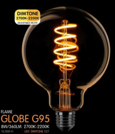 Led globe 95 goud spiraal dimtone