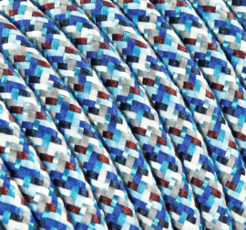 Textielsnoer confetti blauw