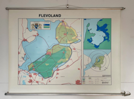 Vintage schoolkaart Flevoland