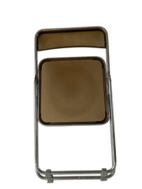 Vintage klapstoel chroom met rook-transparant kunststof