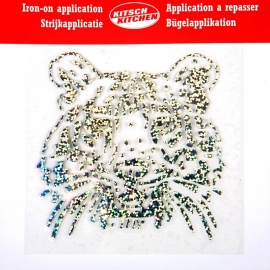 Opstrijkapplicatie Tijger glitter