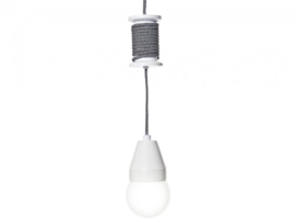 Hanglamp spoel wit/zwart