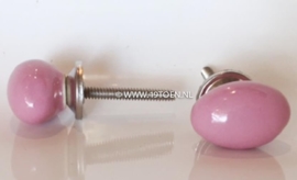 Knop mini ovaal roze