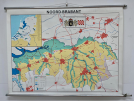 Vintage schoolkaart Noord-Brabant