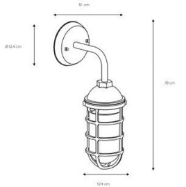 Wandlamp mat zwart waterdicht