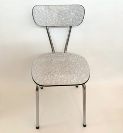 Formica stoel grijs-wit dessin (3x)
