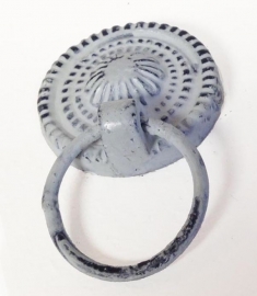 Knop/ladetrekker met ring antiek grijs