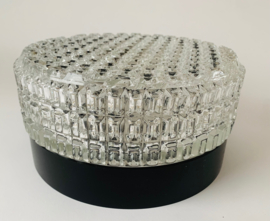 Vintage plafonnière kristalglas + bakeliet