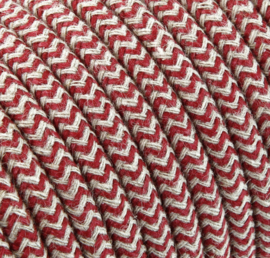 Textielsnoer zand-kersen zebra