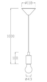 Complete snoerpendel zwart voor LED lamp