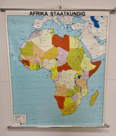 Vintage schoolkaart Afrika Staatkundig