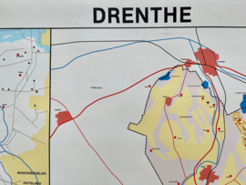 Vintage schoolkaart Drenthe