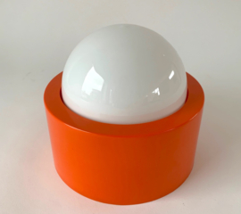 Vintage plafonnière oranje + glas