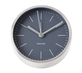 Alarm clock / wekker Minimal rvs-d.blauw