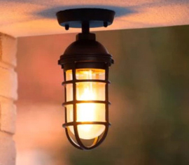 Plafondlamp mat zwart waterdicht