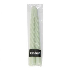 Gedraaide kaarsen swirl- jade green (set van 2)