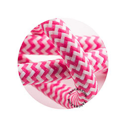Textielsnoer roze-wit zebra