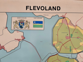 Vintage schoolkaart Flevoland