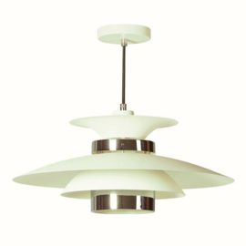 Hanglamp 'Danish' wit-softgreen - chroom