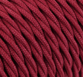 Textielsnoer gedraaid diep-rood 3 polig