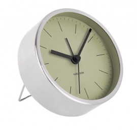 Alarm clock / wekker Minimal rvs-groen