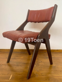 Vintage stoel leren bekleding (5x)