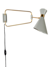 Wandlamp Mid Century draaibaar grijs