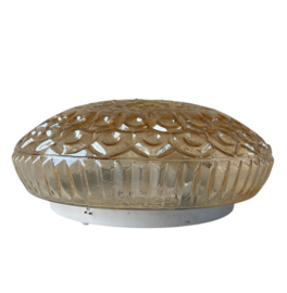 Plafonnière amberkleurig glas