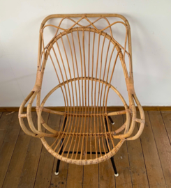 Vintage rotan fauteuil, zeldzaam model