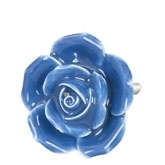 Knop roosje blauw