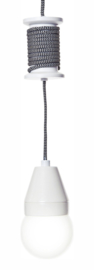 Hanglamp spoel wit/zwart