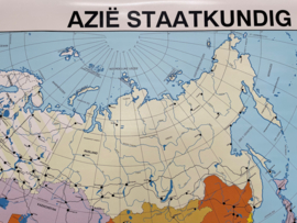 Vintage schoolkaart Azië Staatkundig