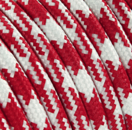 Textielsnoer rood-wit geblokt