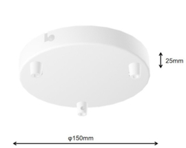 Plafondkap XL 3-gats mat wit