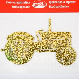 Opstrijkapplicatie Tractor glitter